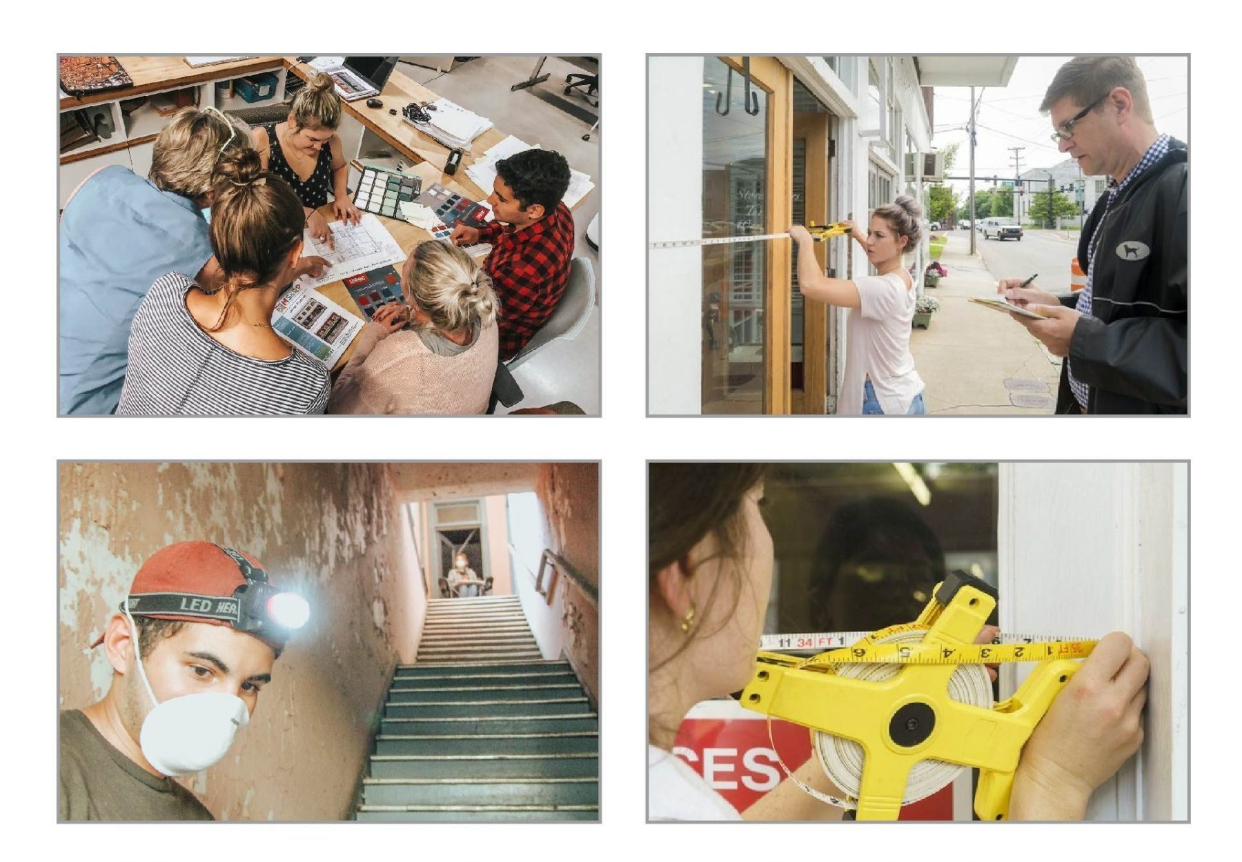 collage of people working on the main street fellows project.