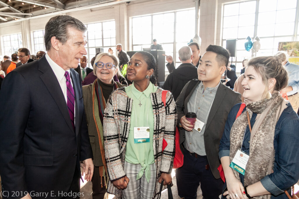 Governor Roy Cooper with Jo Leimenstoll, Monica Davis, Davy Yang, and Torrey Orlopp
